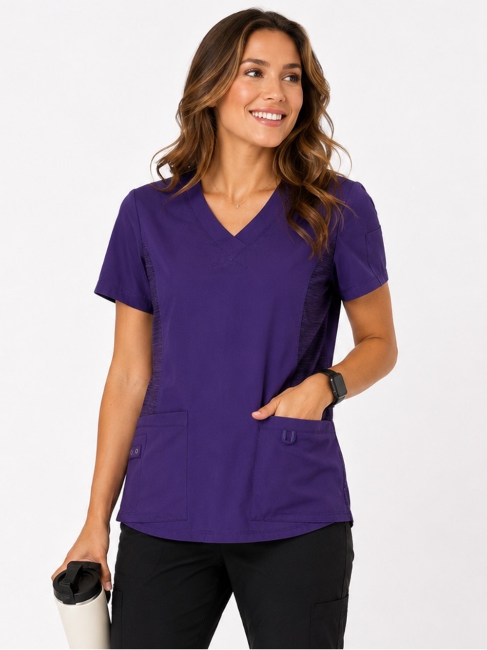 Urbane Performance Purple Scrub Top Size Medium